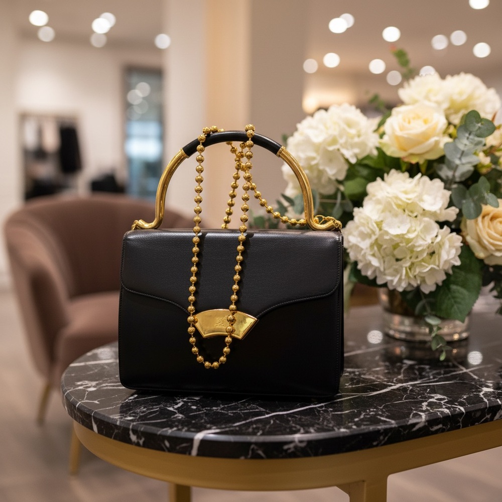 Chic Black and Gold Women's Shoulder Bag